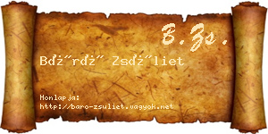 Báró Zsüliet névjegykártya