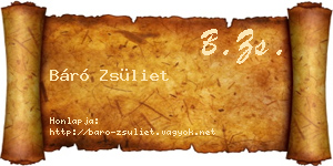 Báró Zsüliet névjegykártya