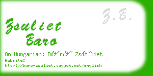 zsuliet baro business card